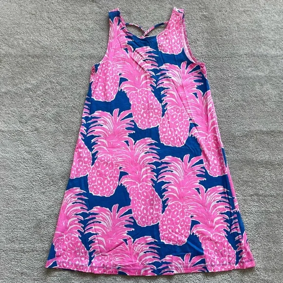 LILLY PULITZER 100% PIMA COTTON Kristen Dress Blue Haven Little Flamenco - Picture 10 of 10